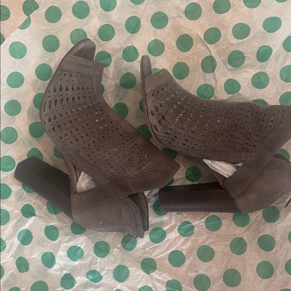 Vince Camuto Charcoal Peep-Toe Ankle Booties - Picture 4 of 8